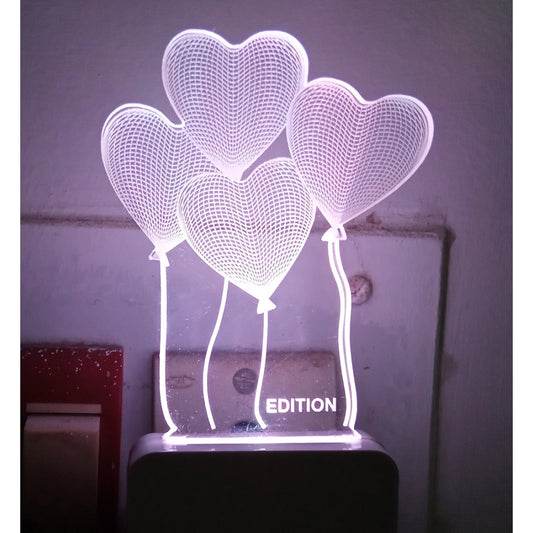 Generic Heart Balloons AC Adapter Night Lamp