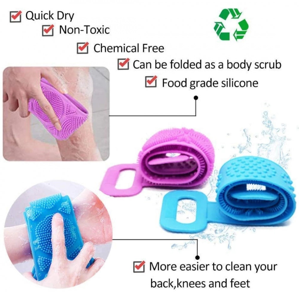 Generic Pack Of_2 Silicone Body Scrubber Belt (Color: Assorted)