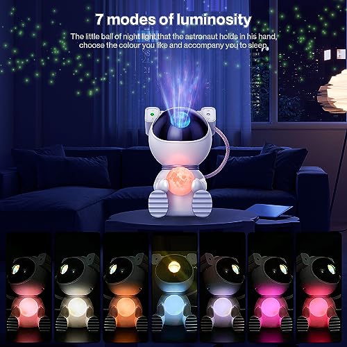 Dienmern Astronaut Galaxy Star Projector Night Light, Light Projector with Nebula,Timer&Remote Control,Ceiling Projector, Acrylonitrile Butadiene Styrene (ABS),LED,?Corded Electric, 5 Volts, ?White