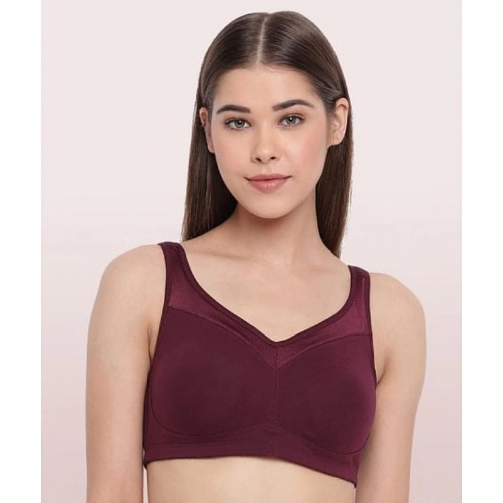 Enamor Women'S Smooth Super Lift Classic Full Support Brassiere (Model: A112, Color: GrapeWine, Material: Cotton)