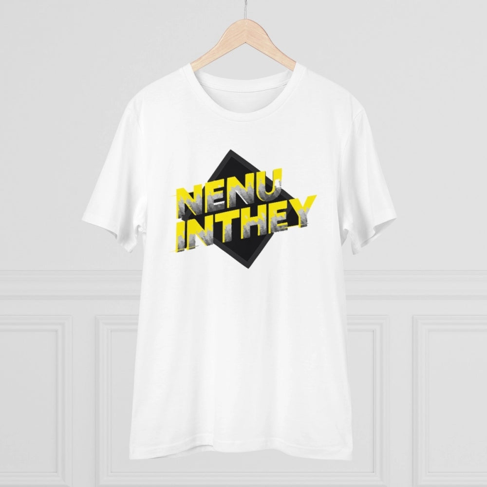 Generic Men's PC Cotton Telugu Desing Printed T Shirt (Color: White, Thread Count: 180GSM)