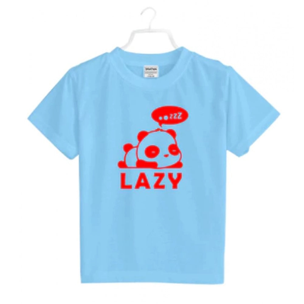 Generic Boys Cotton Lazy Half Sleeve TShirt (Sky Blue)