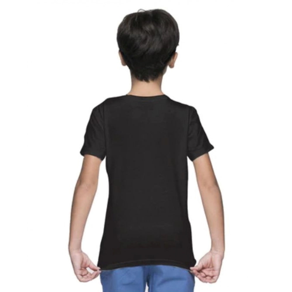 Generic Boys Cotton Plain Half Sleeve TShirt (Black)