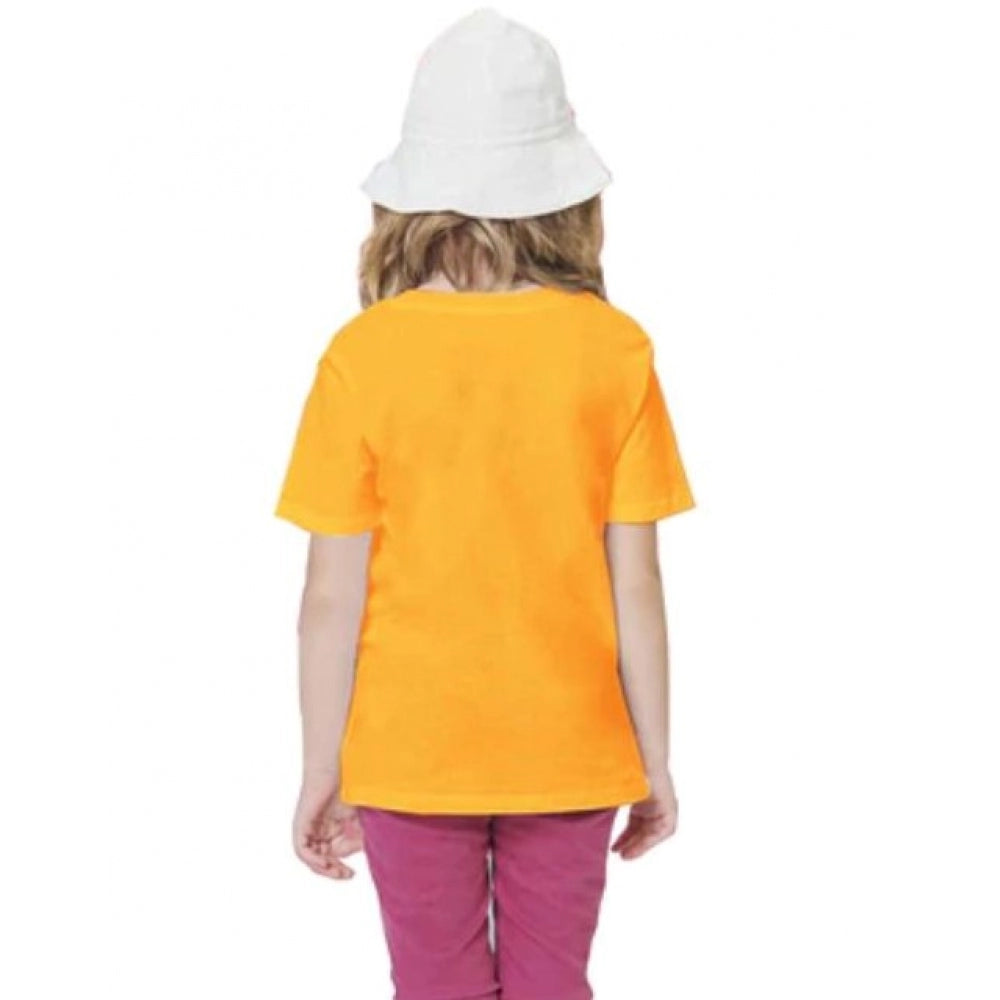 Generic Girls Cotton Akashi Half Sleeve TShirt (Yellow)