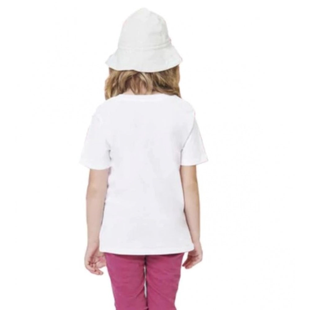 Generic Girls Cotton Akashi Half Sleeve TShirt (White)