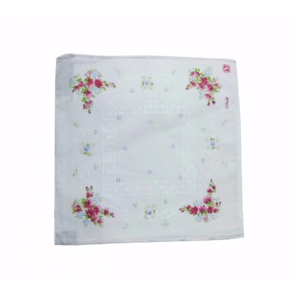 Generic Pack Of_6 Desinger Flower Medium Size Handkerchiefs (Color: Assorted)