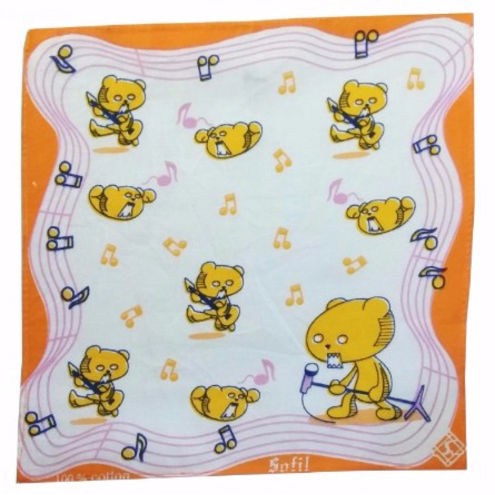 Generic Pack Of_8 Cartoon With Music Notes Small Size Handkerchiefs (Color: Assorted)