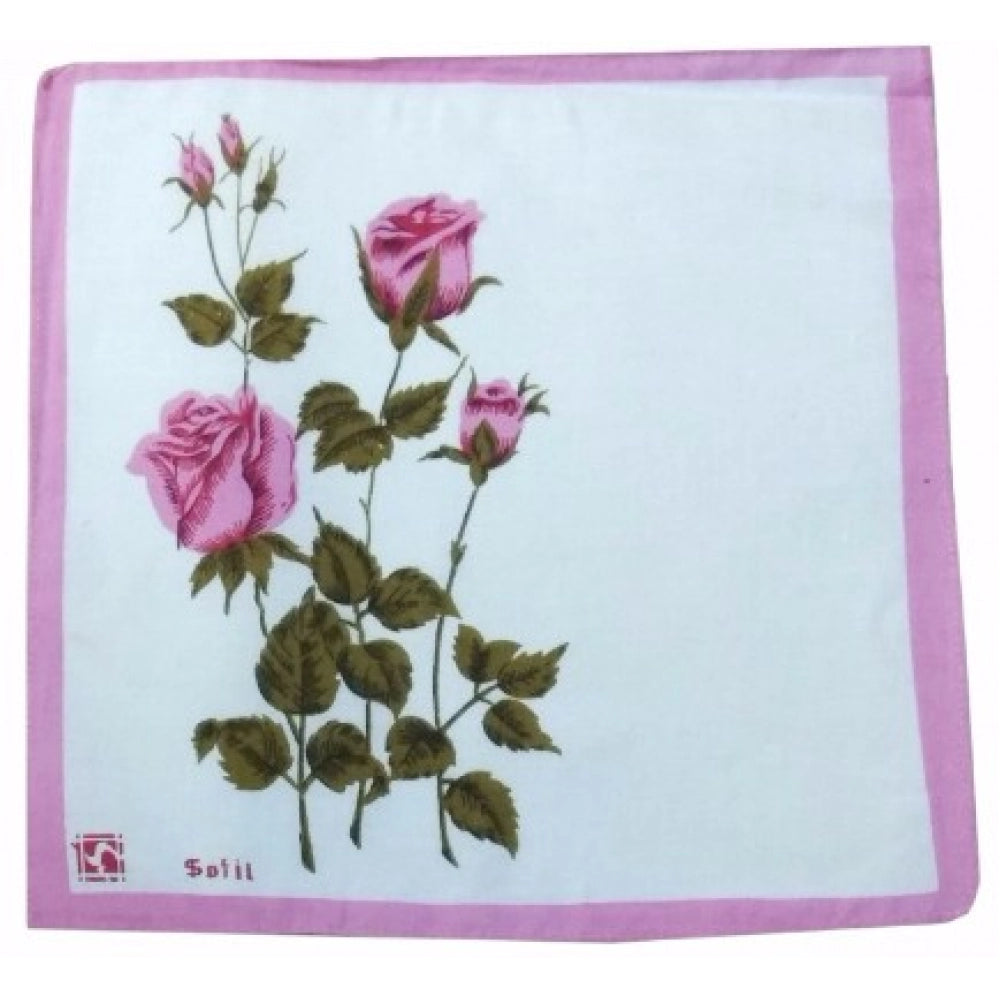 Generic Pack Of_12 Flower Fashion Small Size Handkerchiefs (Color: Assorted)