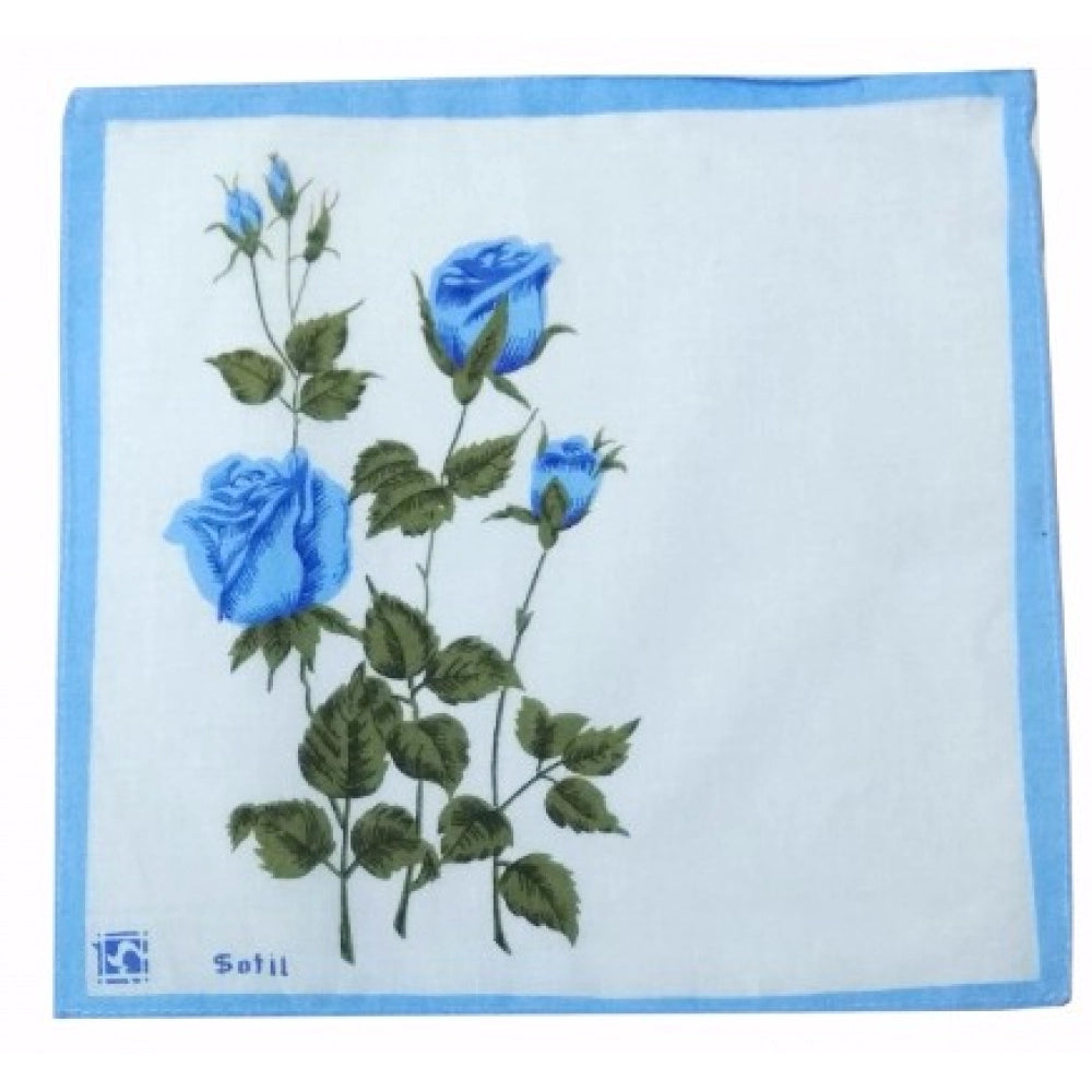 Generic Pack Of_12 Flower Fashion Small Size Handkerchiefs (Color: Assorted)