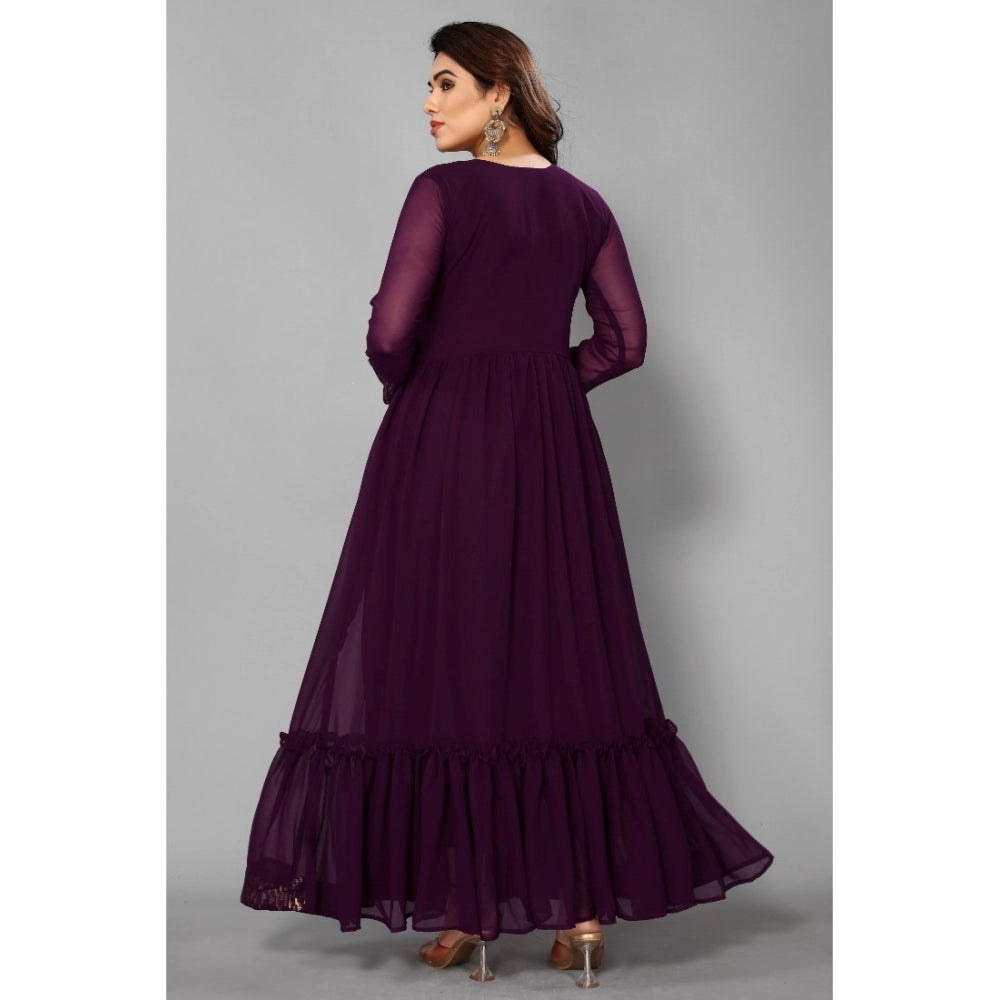 Generic Women's Sequence Work Georget Long Gown (Purple)