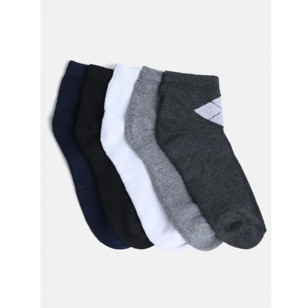 Generic 5 Pairs Men's Casual Cotton Blended Solid Mid-Calf length Socks (Assorted)