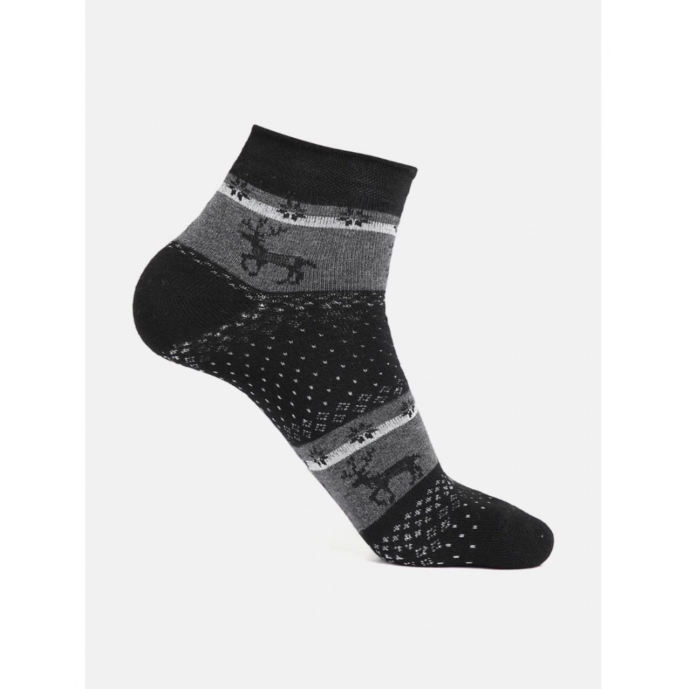 Generic 4 Pairs Men's Casual Cotton Blended Printed Ankle length Socks (Assorted)