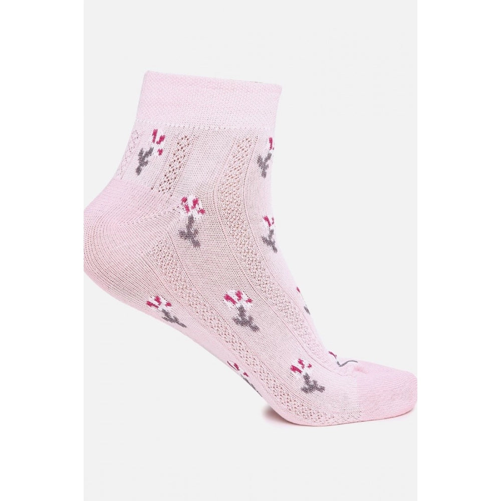 Generic 4 Pairs Women's Casual Cotton Blended Printed Ankle length Socks (Assorted)