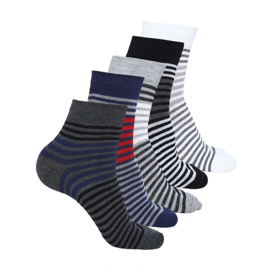 Generic 5 Pairs Men's Casual Cotton Blended Printed Mid-Calf length Socks (Assorted)